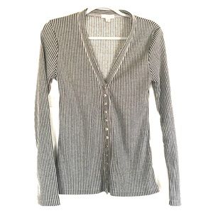 TEMP PRICE DROP NWOT Stripe Button Cardigan